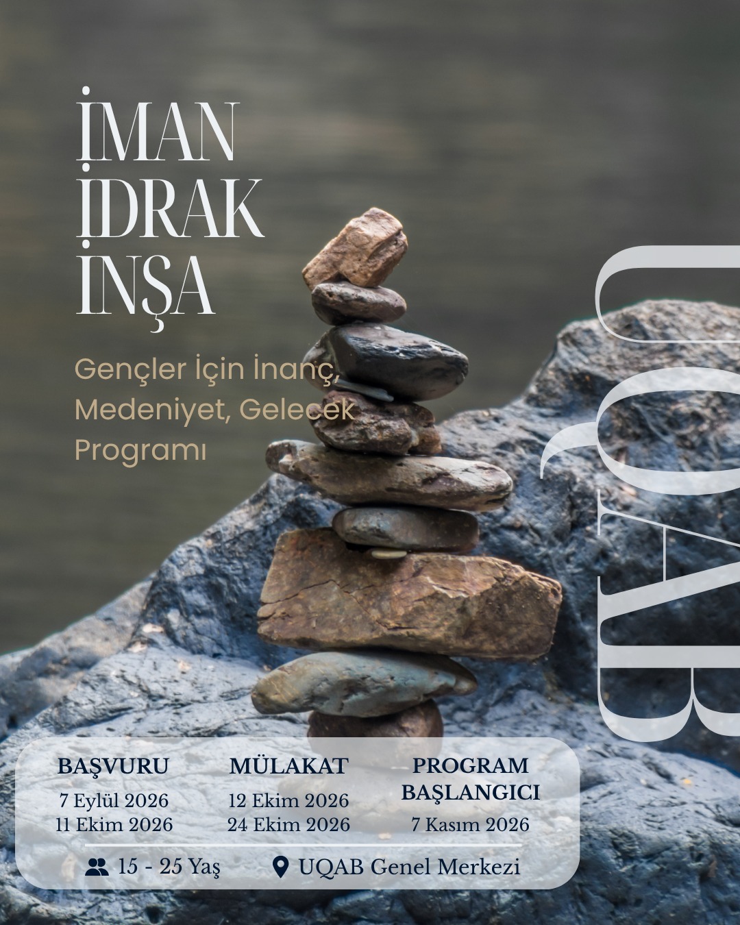 UQAB İman, İdrak, İnşa gençlik programı afişi